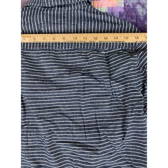 Duluth Trading Mens Small Free Swingin Striped Flannel Slim Fit Button Down - Picture 7 of 8